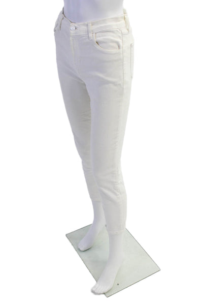 J Brand Womens Cotton Mid-Rise Zip Slim Skinny Denim Jeans White Size 25