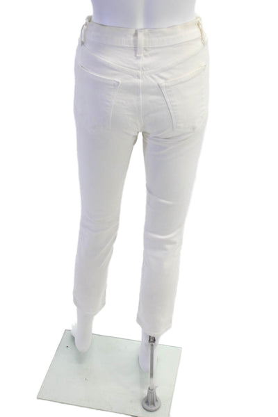 J Brand Womens Cotton Mid-Rise Zip Slim Skinny Denim Jeans White Size 25