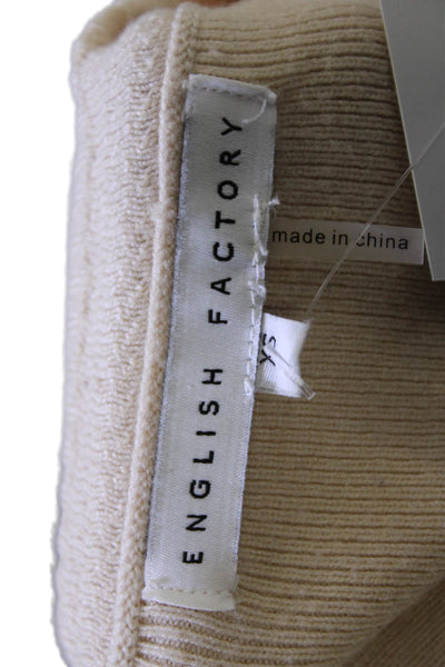 English Factory Womens Long Sleeve Layered Pullover Knit Sweater Beige Size XS