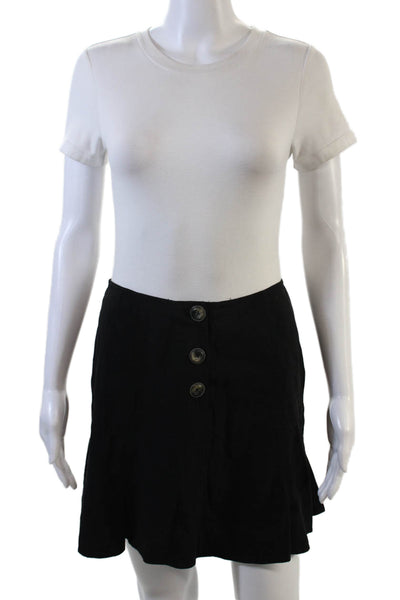 Intermix Womens Linen Blend Button Down Tank Top Skirt Set Black Size 0