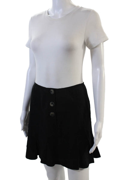 Intermix Womens Linen Blend Button Down Tank Top Skirt Set Black Size 0