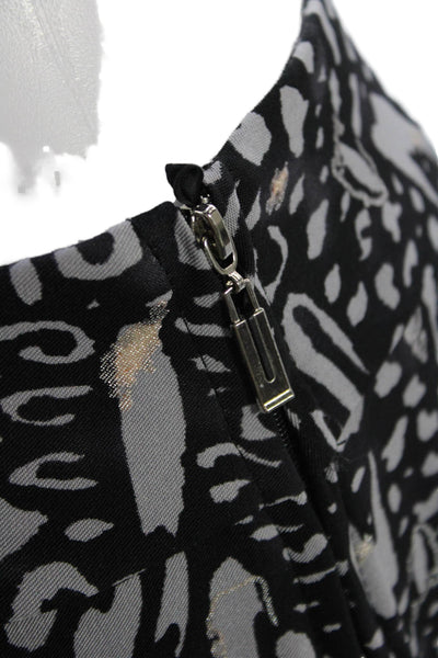 Jamie Sadock Women's Zip Closure Abstract Print Bermuda Shorts Black Size 4