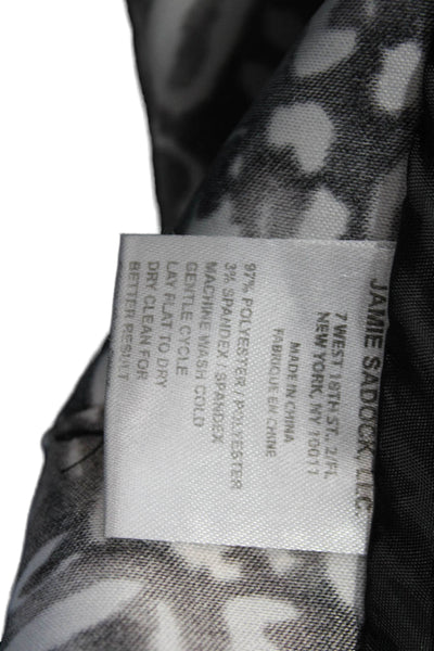 Jamie Sadock Women's Zip Closure Abstract Print Bermuda Shorts Black Size 4