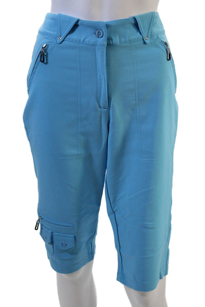 Jamie Sadock Women's Button Closure Pockets Bermuda Shorts Blue Size 4
