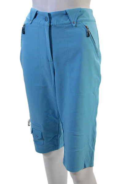 Jamie Sadock Women's Button Closure Pockets Bermuda Shorts Blue Size 4