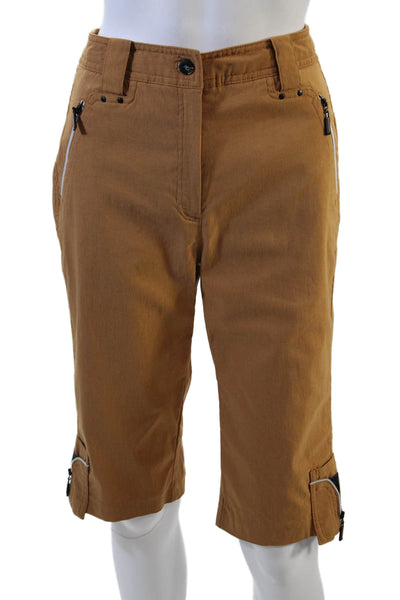 Jamie Sadock Women's Pockets Button Closure Bermuda Shorts Brown Size 4