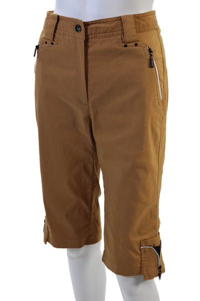 Jamie Sadock Women's Pockets Button Closure Bermuda Shorts Brown Size 4