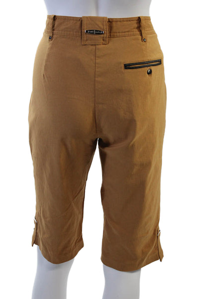 Jamie Sadock Women's Pockets Button Closure Bermuda Shorts Brown Size 4