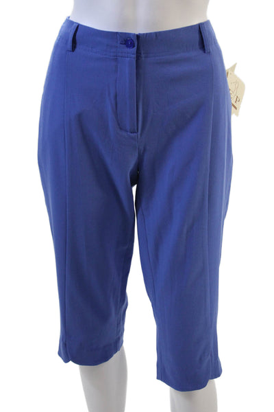 EP Pro Women's Button Closure Pockets Slit Hem Bermuda Shorts Blue Size 4