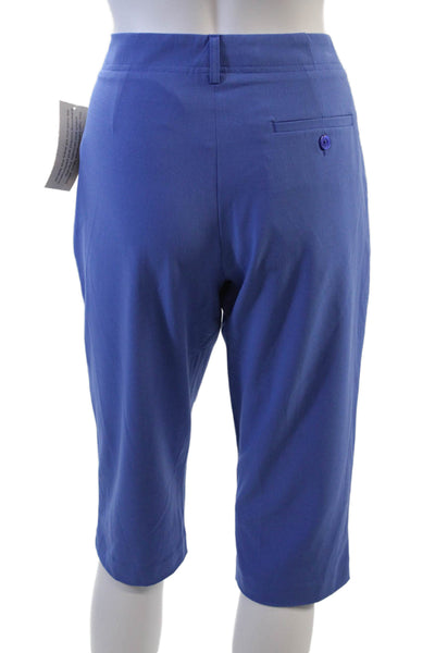 EP Pro Women's Button Closure Pockets Slit Hem Bermuda Shorts Blue Size 4