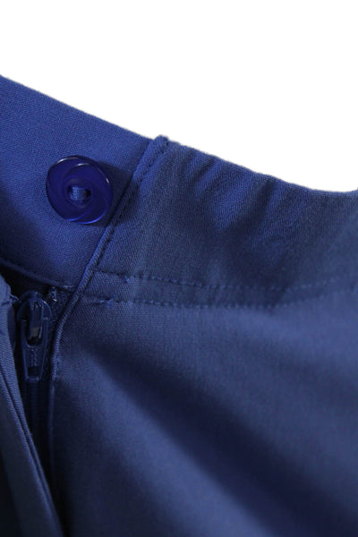 EP Pro Women's Button Closure Pockets Slit Hem Bermuda Shorts Blue Size 4