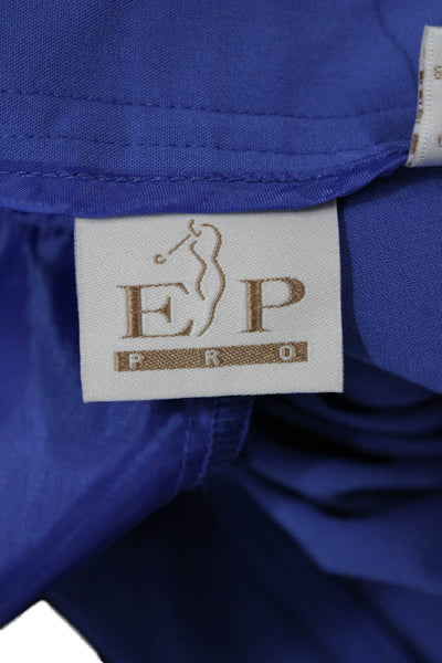 EP Pro Women's Button Closure Pockets Slit Hem Bermuda Shorts Blue Size 4