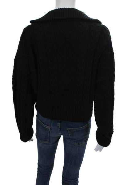 Sablyn Womens Braided Pullover - Black Size L