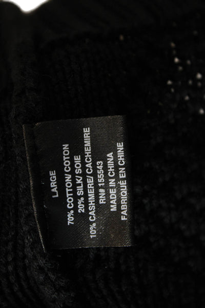 Sablyn Womens Braided Pullover - Black Size L