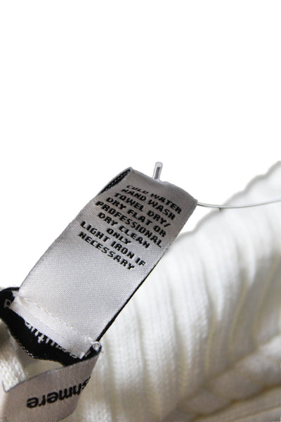 Cotton By Autumn Cashmere Womens Cotton Ribbed Knit Sweater White Size S