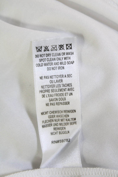 Adrianna Papell Womens Scoop Neck Sleeveless Beaded Mini Dress White Size 10