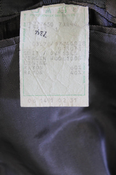 Zignone Mens Wool Single Breasted Blazer Jacket Gray Blue Size 44