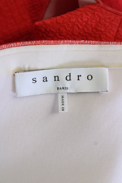Sandro Womens Strapless Ruffled High Waist A Line Dress Orange Size 1
