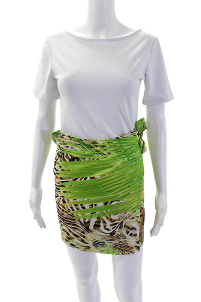 Muze Womens Tiger Jungle Print Mini Wrap Skirt Multi Colored Size Small