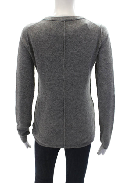 Fenn Wright Manson Womens Long Sleeve Scoop Neck Cashmere Sweater Gray Small