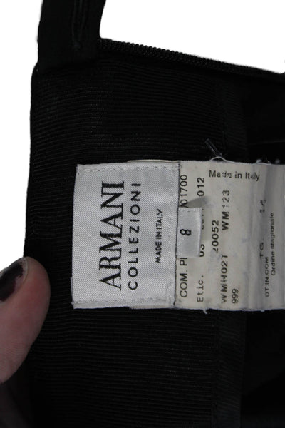 Armani Collezioni Women's Button Closure Lined A-Line Mini Skirt Black Size 8