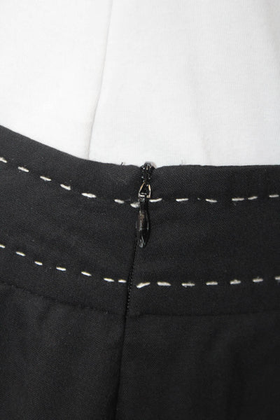 Agnona Women's Hook Closure Slit Hem Lined Workwear Mini Skirt Black Size 42