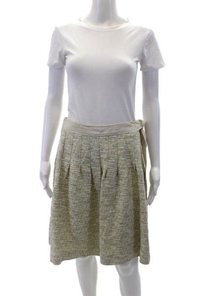 Armani Collezioni Women's Zip Closure Line Pleated Flare Mini Skirt Green Size 6