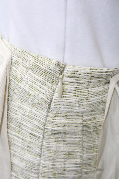 Armani Collezioni Women's Zip Closure Line Pleated Flare Mini Skirt Green Size 6