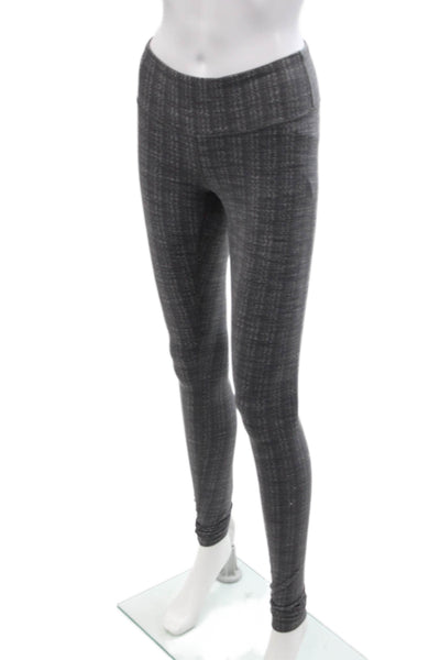Lululemon Womens Printed Pull On Mid Rise Leggings Gravel Gray White Size 6