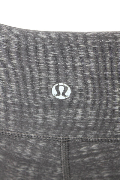 Lululemon Womens Printed Pull On Mid Rise Leggings Gravel Gray White Size 6