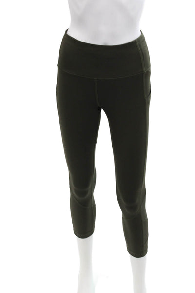 Lululemon Womens Pull On Cropped Athletic Leggings Military Green Size 4