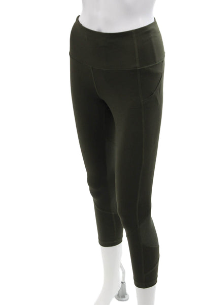 Lululemon Womens Pull On Cropped Athletic Leggings Military Green Size 4