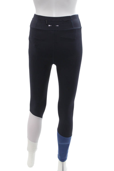 The Upside Womens Pull On High Rise Athletic Leggings Navy Blue Size 4
