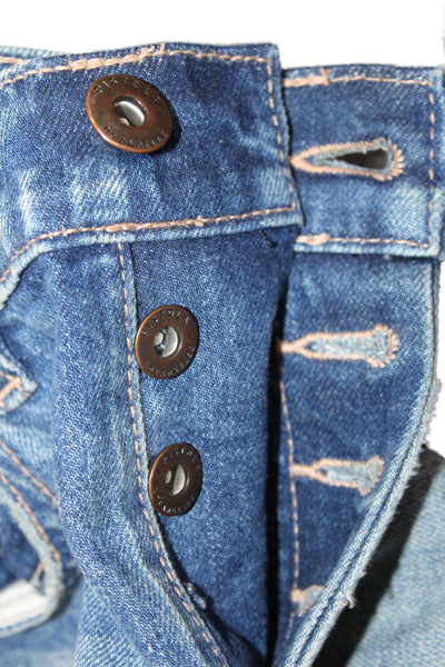 Pistola Womens Cotton Zip Button Distressed Skinny Denim Jeans Blue Size EUR 25