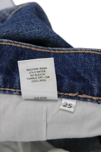 Pistola Womens Cotton Zip Button Distressed Skinny Denim Jeans Blue Size EUR 25