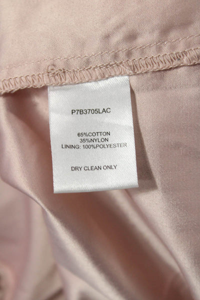 Parker Womens Cotton Scoop Neck Long Sleeve Lace Lined Blouse Pink Size S