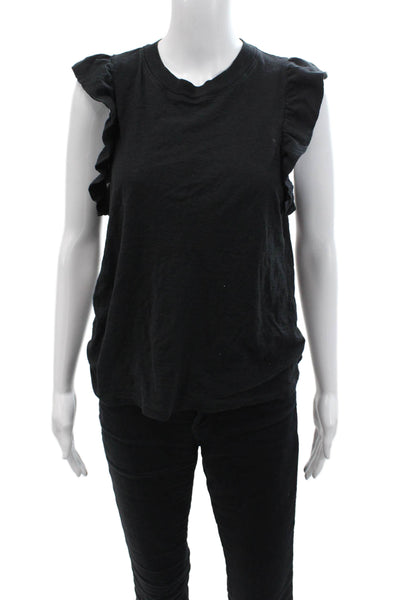 Nation LTD Womens Round Neck Short Sleeve Casual T-shirt Black Size M