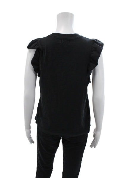 Nation LTD Womens Round Neck Short Sleeve Casual T-shirt Black Size M