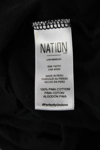 Nation LTD Womens Round Neck Short Sleeve Casual T-shirt Black Size M