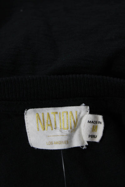 Nation LTD Womens Round Neck Short Sleeve Casual T-shirt Black Size M
