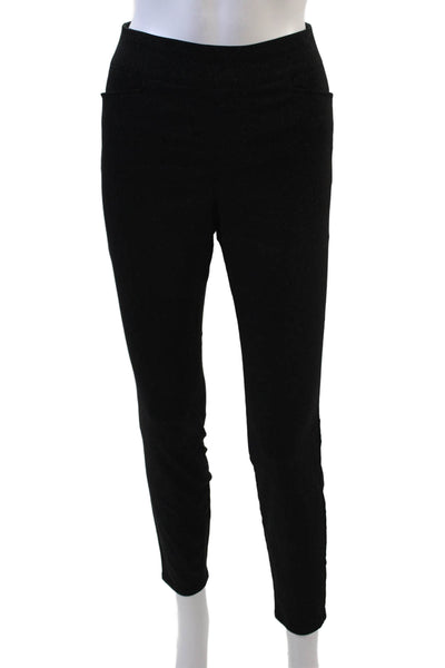 Calvin Klein Womens Elastic Waistband High Rise Slim Cut Pants Black Size Small