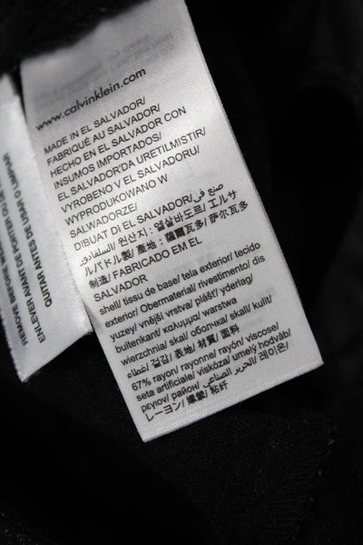 Calvin Klein Womens Elastic Waistband High Rise Slim Cut Pants Black Size Small