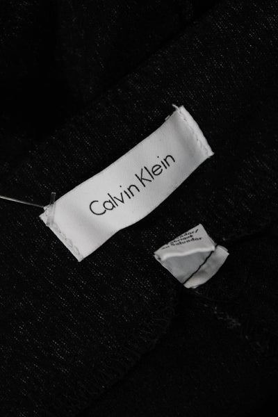 Calvin Klein Womens Elastic Waistband High Rise Slim Cut Pants Black Size Small