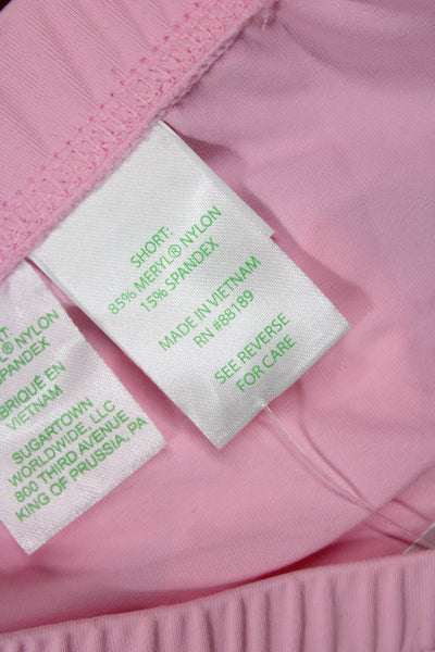 Lilly Pulitzer Womens Elastic Waist Athletic Shorts Solid Neon Pink Size XS