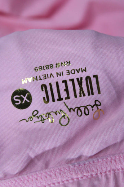 Lilly Pulitzer Womens Elastic Waist Athletic Shorts Solid Neon Pink Size XS