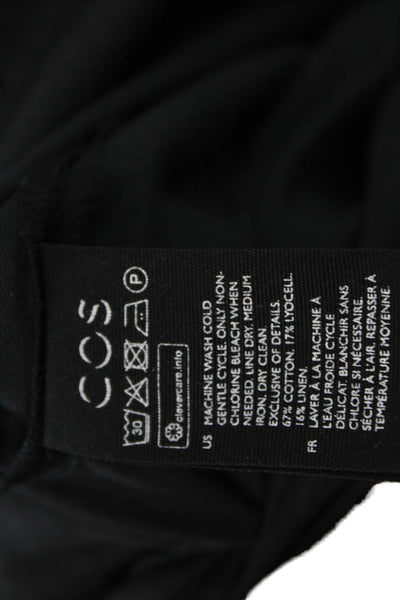 COS Womens Cotton Sleeveless Round Neck Zip Cropped Jumpsuit Black Size 8