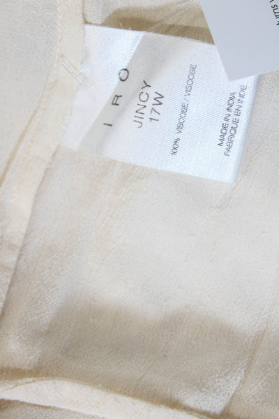 IRO Women's Long Sleeves Off Button Cinched Waist Mini Dress Beige Size 42
