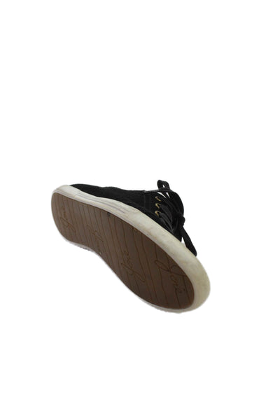 Joie Women's Round Toe Lace Up Suede Rubber Sole Sneakers Black Size 8
