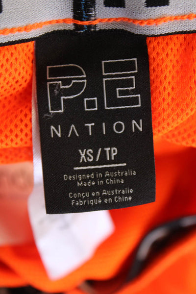 P.E. Nation Womens Pull On Athletic Shorts Neon Orange Size Extra Small