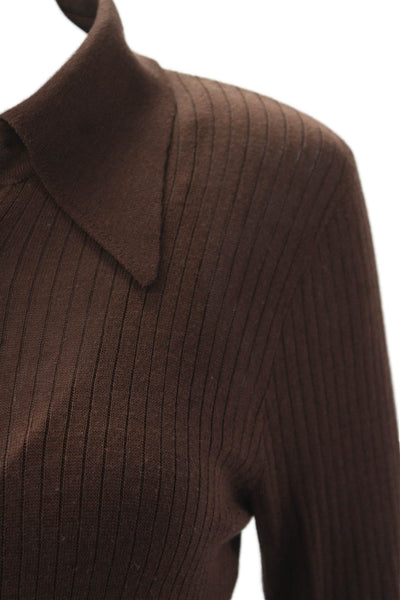 Dodo Bar Or Womens Silk Button Down Cardigan Twinset Sweater Brown Size EUR 42